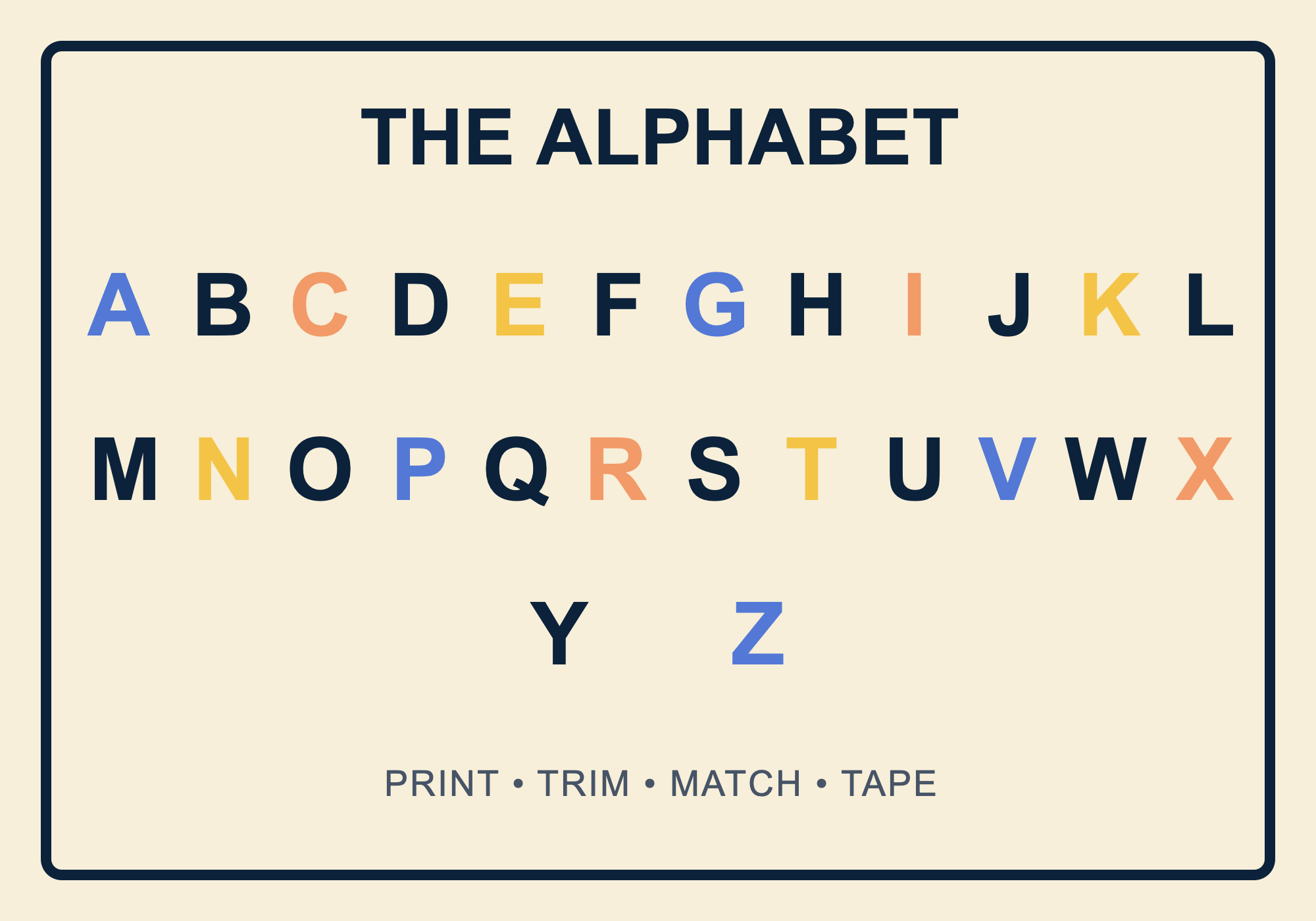 Classroom alphabet printable poster