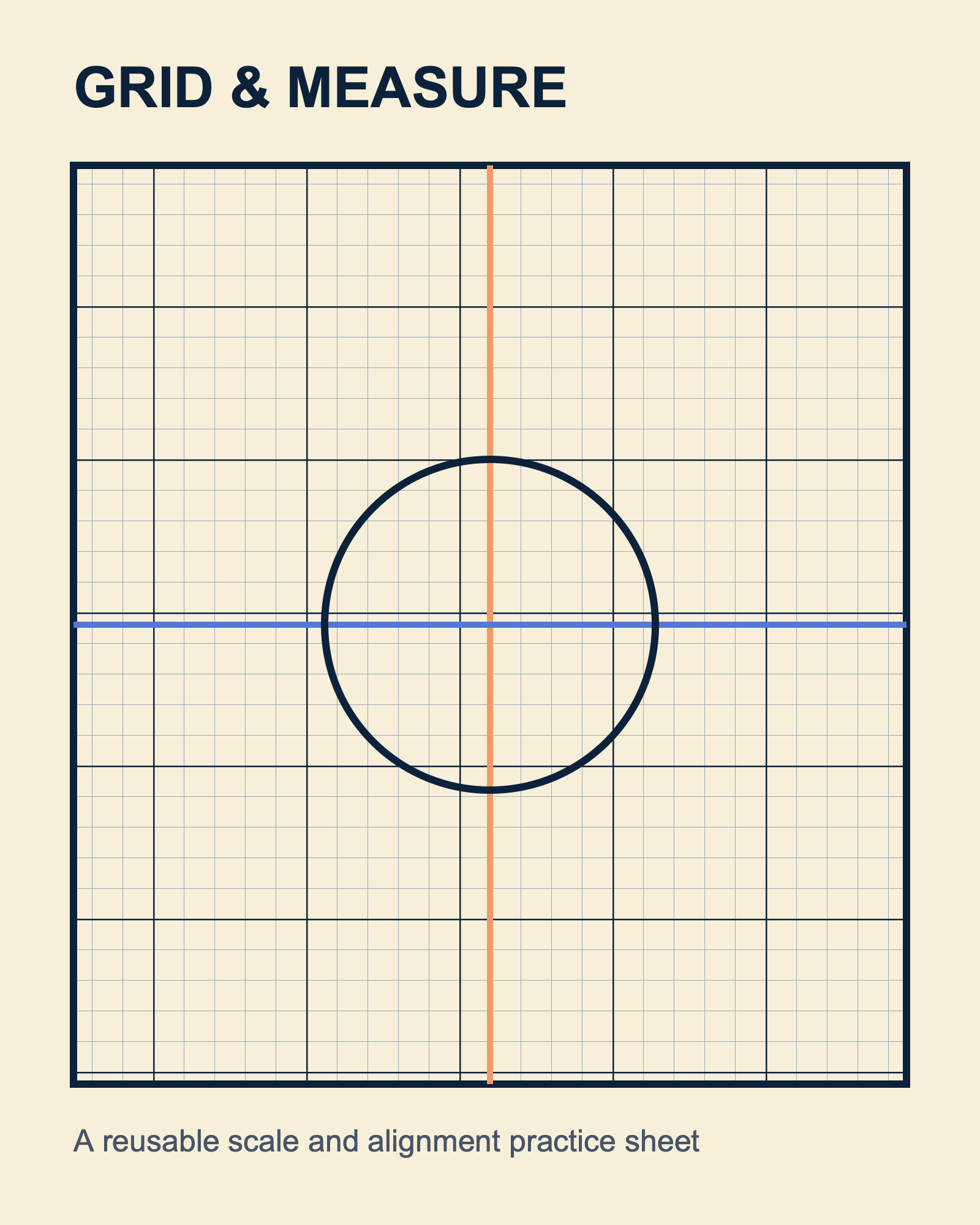 Grid and measure printable poster