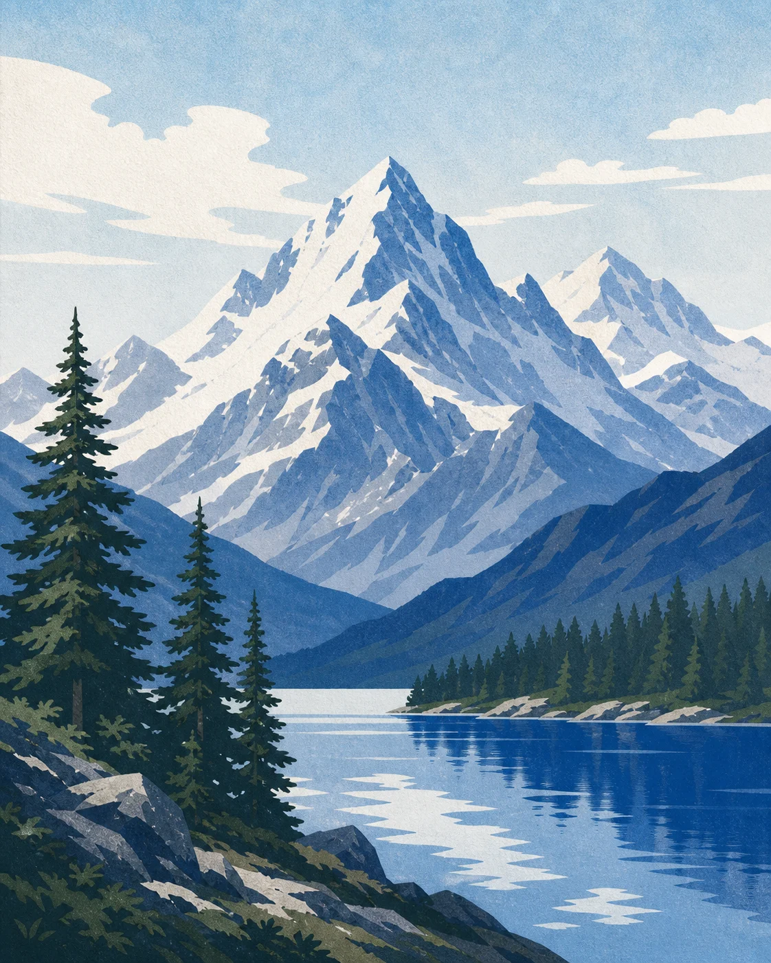 Mountain photograph ready to convert into a large black and white halftone poster
